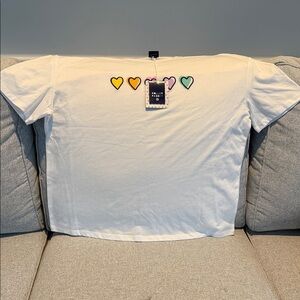 Roller Rabbit White Tee with Colorful Heart Details